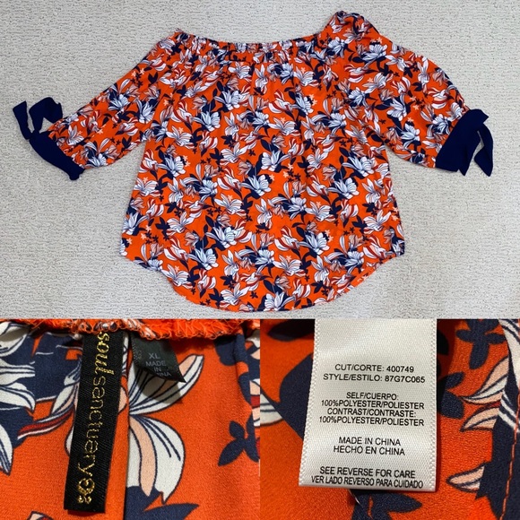 Soul Sanctuary Off The Shoulder Floral Blouse XL - Picture 3 of 5